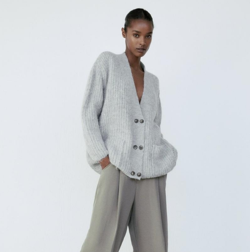 Zara Oversize Grey Women's Cardigan